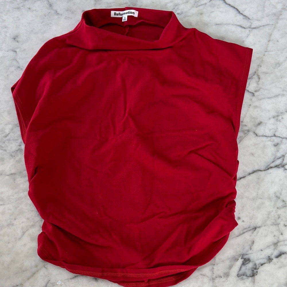 Reformation Scarlet Blouse